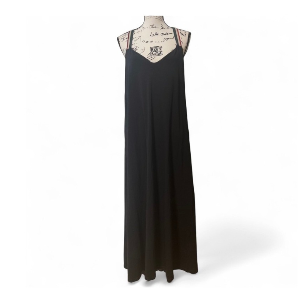 Saint + Sofia Black‎ Organic Cotton Maxi Dress Women's Size 12 UK 16 EU XL - Picture 2 of 14